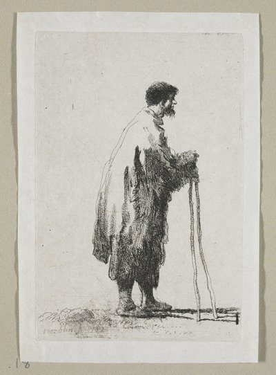 Bettler im Profil nach rechts von Stefan Juliusz Norblin de la Gourdaine