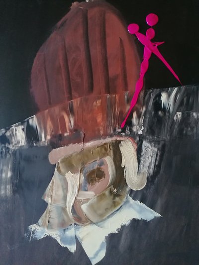 Abstrakte Figur mit Pinkem Akzent von Stefano Mazzolini