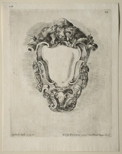 Sammlung verschiedener Kaprizen und neuer Entwürfe von Kartuschen und Ornamenten: Nr. 12 von Stefano della Bella