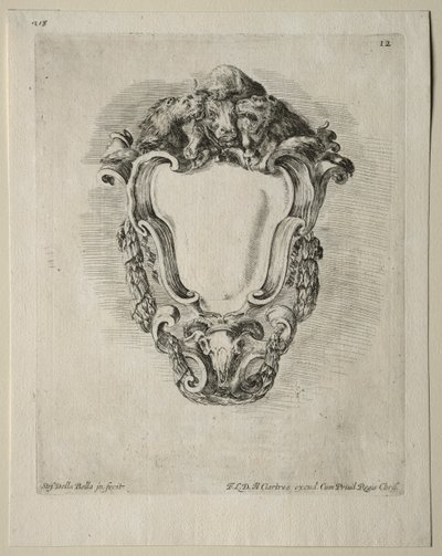 Sammlung verschiedener Kaprizen und neuer Entwürfe von Kartuschen und Ornamenten: Nr. 12 von Stefano della Bella