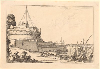 Engelsburg in Rom, Blatt 2 der Folge "Verschiedene Figuren" von Stefano della Bella