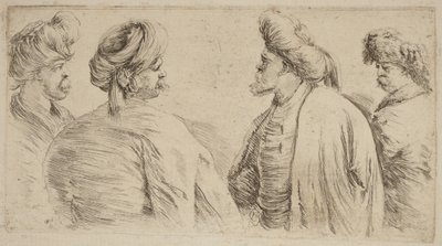 Vier Türken mit Turbanen von Stefano della Bella