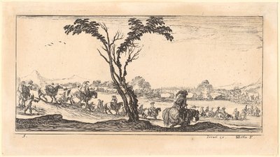 Kavallerie durchquert einen Fluss von Stefano della Bella
