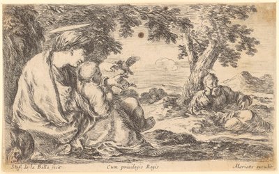 Ruhe auf der Flucht nach Ägypten von Stefano della Bella