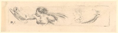 Studie eines Mannes mit nacktem Oberkörper, rechts Studie eines Augenlids von Stefano della Bella