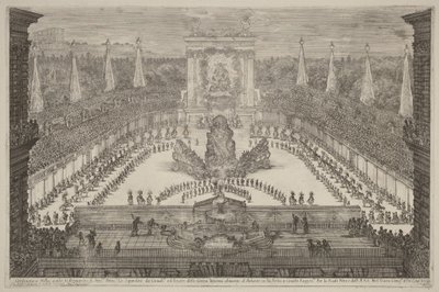 Der Prinz der Toskana, seine Pferdetruppen und Kutschen um den Berg Atlas von Stefano della Bella
