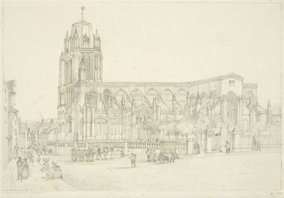 Südansicht der St. Mary Redcliffe Kirche, ca. 1835 von Stephen C. Jones