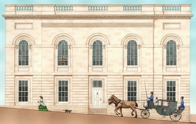 Armagh Robinson Bibliothek, Armagh, Nordirland: Außenansicht 1852 von Stephen Conlin