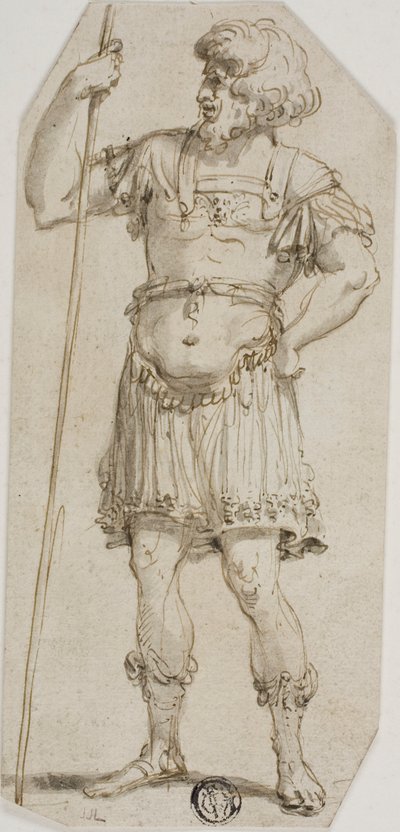 Stehender römischer Krieger mit Stab von Style of Raymond de Lafage
