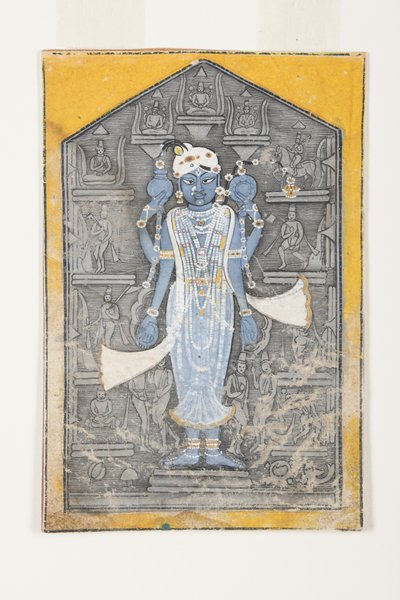 Ein Bild von Vishnu, umgeben von Basreliefs seiner Avatare, ca. 1780 von Surdhaj Nanag Ram