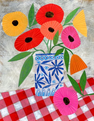 Lebhafte Sommermohnblumen von Susan Black