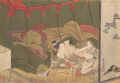 Liebende unter einem Moskitonetz, 18. Jahrhundert von Suzuki Harunobu