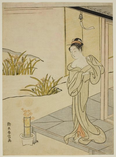 Sommer, aus der Serie "Neue Versionen der Blumen der vier Jahreszeiten (Shinpan furyu shiki no hana)" von Suzuki Harunobu