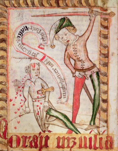 Verbrechen, aus den Nationalen Gesetzbüchern von Magnus Eriksson, um 1450 von Swedish School