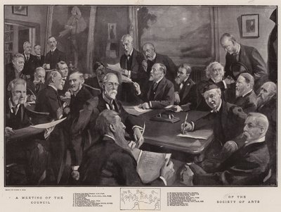 Ein Treffen des Rates der Society of Arts von Sydney Prior Hall