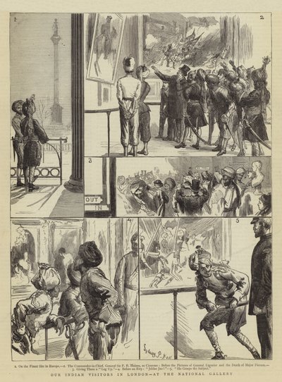 Unsere indischen Besucher in London, in der National Gallery von Sydney Prior Hall