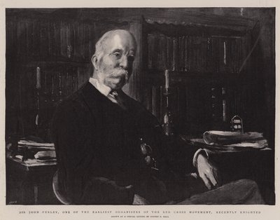 Sir John Furley, einer der ersten Organisatoren der Rotkreuzbewegung, kürzlich zum Ritter geschlagen von Sydney Prior Hall