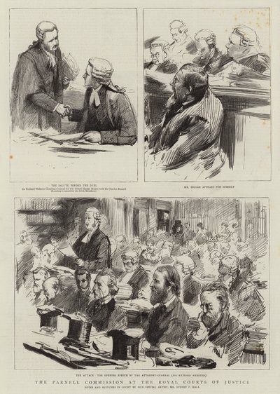 Die Parnell-Kommission am Royal Courts of Justice von Sydney Prior Hall
