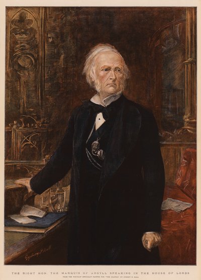 Der hochwürdige Marquis von Argyll spricht im House of Lords von Sydney Prior Hall