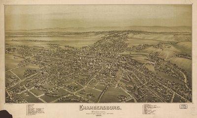Perspektivkarte nicht maßstabsgetreu. Vogelperspektive. LC Panoramakarten (2. Aufl.), 749 Auch über die Website der Library of Congress als Rasterbild verfügbar. Indexiert für Sehenswürdigkeiten. AACR2 von T. M. Fowler