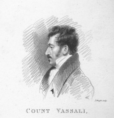 Graf Vassali, skizziert von A. Wivell im House of Lords, 1820 von T. Wright