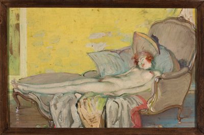 Akt eines Mädchens auf einem Sofa von Tadeusz Makowski