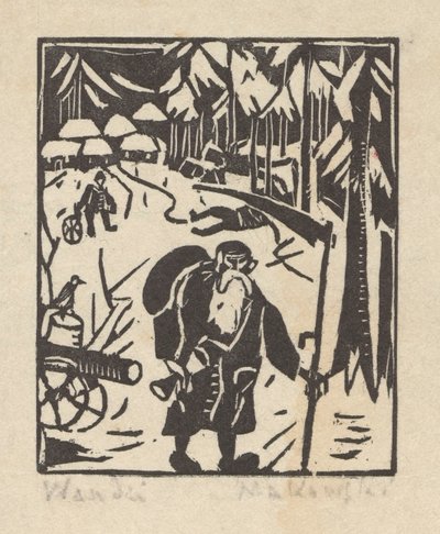 Zeit - alter Mann im Wald von Tadeusz Makowski