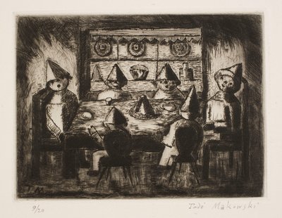 Kinder am Tisch von Tadeusz Makowski