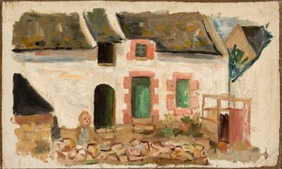 Kind vor dem Haus von Tadeusz Makowski