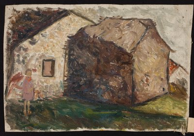 Mädchen vor dem Haus von Tadeusz Makowski