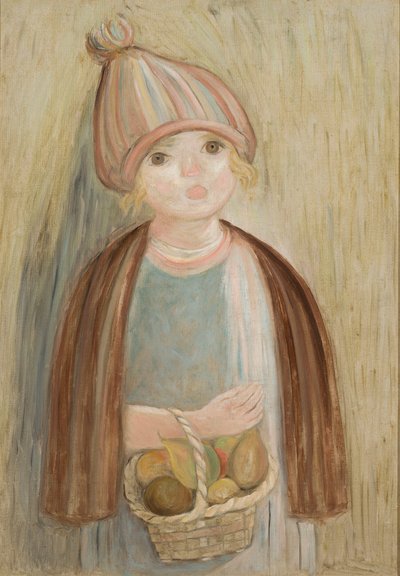Mädchen mit einem Korb Birnen von Tadeusz Makowski