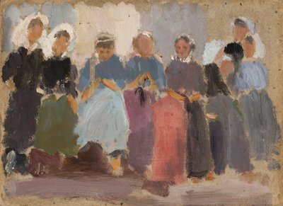 Frauen beim Stricken - Skizze von Tadeusz Makowski