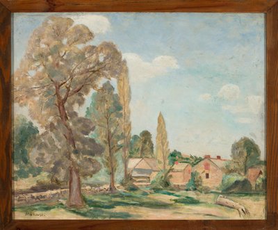 Ländliche Landschaft mit Bäumen von Tadeusz Makowski