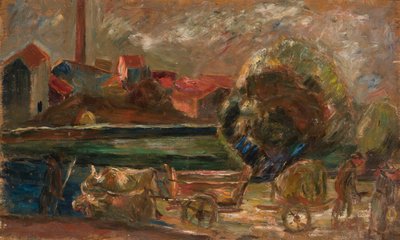 Landschaft mit Fabrikschornstein von Tadeusz Makowski
