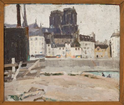 Landschaft mit der Kathedrale Notre-Dame von Tadeusz Makowski