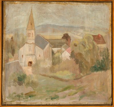 Landschaft mit Kirche (La Comelle) von Tadeusz Makowski