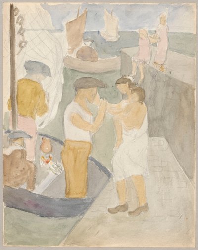 Familie am Hafen von Tadeusz Makowski