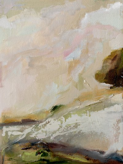 Neblige grüne Landschaft von Tamar Green