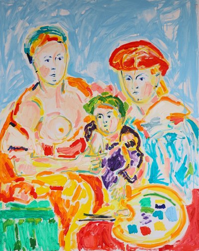 Farbenfrohes Familienporträt von Tamara Jare