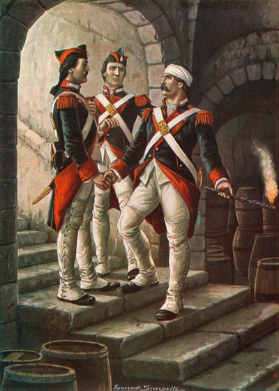 Pietro Micca bei der Belagerung von Turin, 1706 von Tancredi Scarpelli