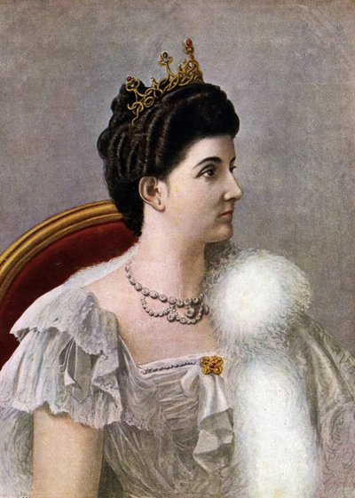 Porträt der Königin von Italien Helene (Elena) von Montenegro (1873-1952) Illustration von Tancredi Scarpelli (1866-1937) aus „Storia d