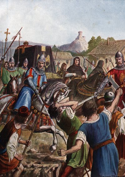 Der Trauerzug von Kaiser Otto III. des Heiligen Römischen Reiches durch Italien nach Aachen von Tancredi Scarpelli