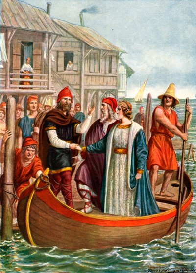 Venedig Ende des 7. Jahrhunderts von Tancredi Scarpelli