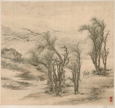 Rückkehrende Bauern an einem Frühlingsabend, frühes 17. Jahrhundert von Tao Hong