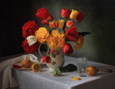 Lebendiges Blumenstillleben von Tatyana Skorokhod