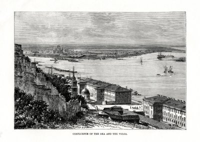 Zusammenfluss von Oka und Wolga, Russland, 1879 von Taylor