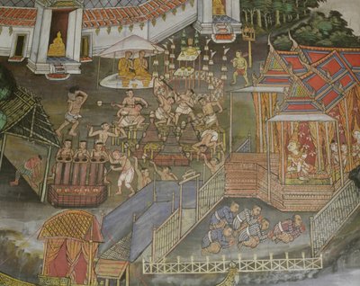 Detail der Stadt Phitsanulok, Wat Bowonniwet Vihara, Bangkok von Thai School