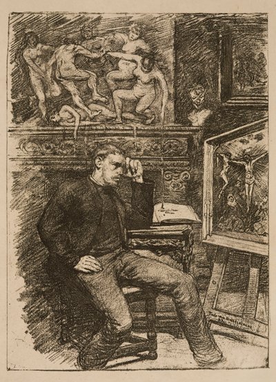 Frontispiz für die Novelle „Contes de minuit“ von Émile Verhaeren von Théo van Rysselberghe