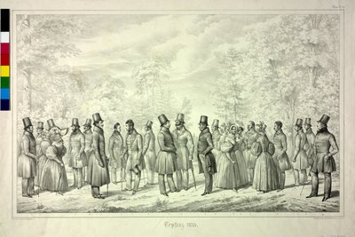 Teplice Erinnerungen. Badesaison 1833. Blatt 4 von Theodor Hosemann