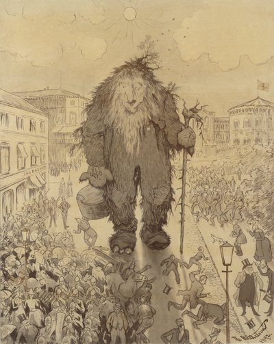 Der große Troll auf Karl Johan von Theodor Severin Kittelsen